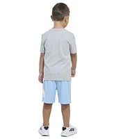 adidas Toddler & Little Boys Short-Sleeve Heather T-Shirt Elastic-Waistband Logo Shorts, 2 Piece Set