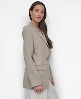 Dkny Women's Peak-Lapel Stand-Collar One-Button Jacket