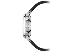 Raymond Weil Men's Swiss Automatic Chronograph Millesime Black Leather Strap Watch 40mm