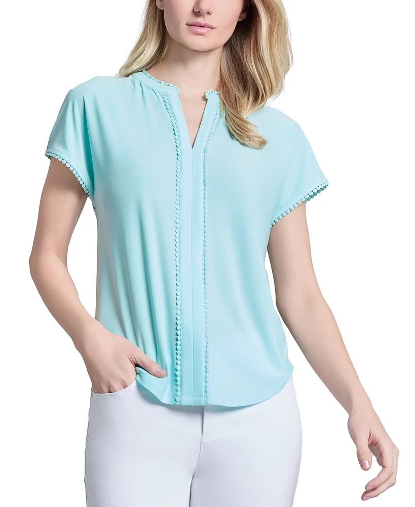 Jones New York Women's Split-Neck Short-Sleeve Henley Top