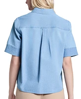 Jones New York Women's Cotton Chambray Button-Front Shirt