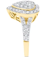 Forever Grown Diamonds Lab Diamond Heart Halo Cluster Ring (2 ct. t.w.) Sterling Silver or 14K Gold-Plated