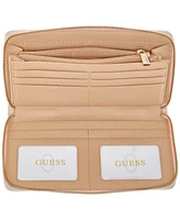 Guess Tamsin Quilted Check Organizer Zip Around Wallet