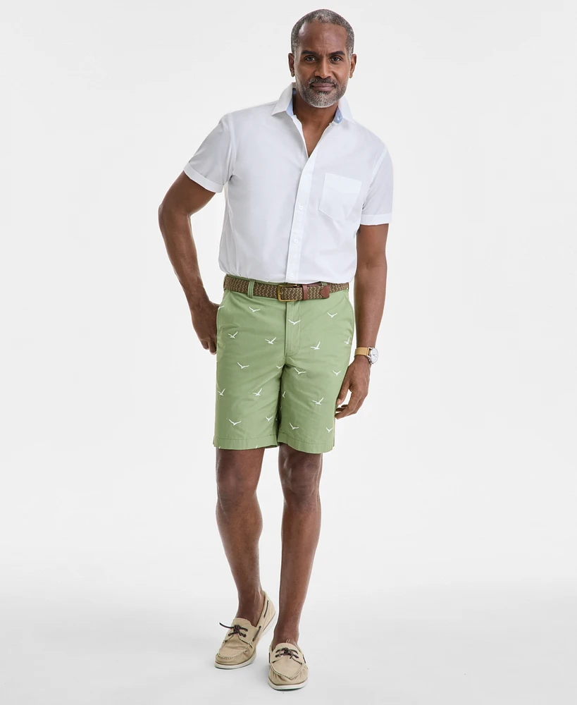 Club Room Men's Seagull Embroidered Shorts, Exclusively at Macy's