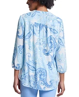 Jones New York Women's Paisley-Print V-Neck Tunic