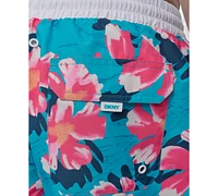 Dkny Men's Modern Euro Floral Print Performance 5" Volley Shorts