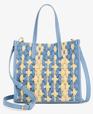 On 34th Small Straw Crossbody Tote, Exclusively at Macy's