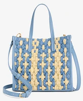 On 34th Small Straw Crossbody Tote, Exclusively at Macy's