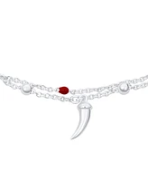 Bling Jewelry Amulet Cornicello Anklet Ankle Bracelet Red Bead Sterling Silver