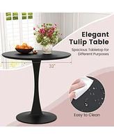 5 Pcs Dining Set Modern Round Dining Table 4 Chairs for Small Space Kitchen