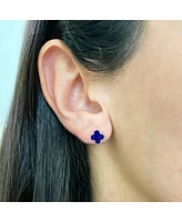 The Lovery Mini Lapis Clover Stud Earrings 14K Gold