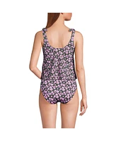 Lands' End Petite Tie Shoulder Flutter Tankini Top