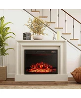 23" Electric Fireplace Insert with Remote Control Adjustable Flame Color Brightness
