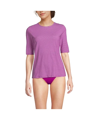 Lands' End Women's Elbow Sleeve Relaxed Upf 50 Rash Guard