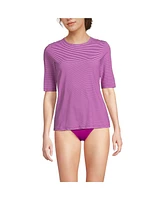 Lands' End Women's Elbow Sleeve Relaxed Upf 50 Rash Guard
