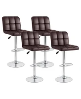 Modern Swivel Bar Stools Set of with Heavy-duty Metal Base & Footrest Back