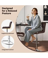 Modern Swivel Bar Stools Set of with Heavy-duty Metal Base & Footrest Back