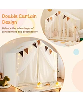 Large Toddler Playhouse Tent with Door Curtains Windows