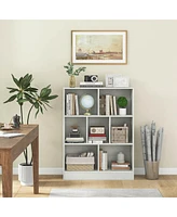 7-Cube Bookcase for Kids 41" Wooden Toy Storage Organizer Freestanding Bookshelf