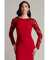 Tadashi Shoji Emille Embroidered Illusion Cocktail Dress