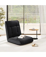 Folding Floor Chair Convertible Lazy with 14-Position Adjustable Backrest