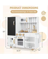 Pretend Play Kitchen for Kids with Realistic Sounds and Lights Interactive Cooking Toy
