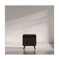 Marlowe Mid-Century Modern 25" Curved Nightstand with Usb Charging