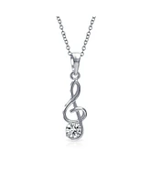 Bling Jewelry Music Teacher Student Treble Clef Pendant Necklace in Sterling Silver