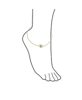 Bling Jewelry Sunburst Cz Accent Anklet Ankle Bracelet Gold Plated Sterling Silver