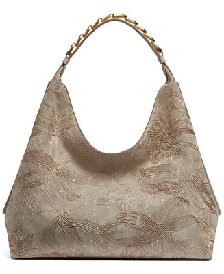 Donna Karan New York Bellmore Small Floral Embroidery Shoulder Bag