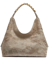 Donna Karan New York Bellmore Small Floral Embroidery Shoulder Bag