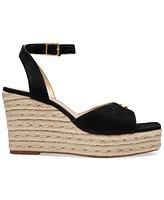 Coach Women's Suede Espadrille Wedge Sandals