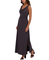 kensie Women's Draped Cowlneck Sleeveless Maxi Dress