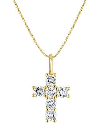 Ben Oni 18k Gold-Filled Cubic Zirconia Cross 17-1/2" Pendant Necklace