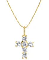 Ben Oni 18k Gold-Filled Cubic Zirconia Cross 17-1/2" Pendant Necklace