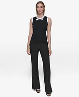 Karl Lagerfeld Paris Women's Bow-Tie Sleeveless Sweater