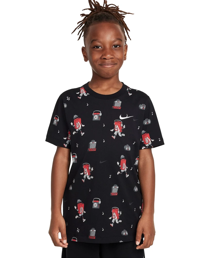 Nike Big Kids Sportswear Printed Crewneck T-Shirt