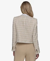 Karl Lagerfeld Paris Women's Cropped Tweed Open-Front Jacket