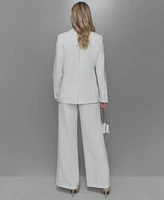 Karl Lagerfeld Paris Womens Pleat Front Pants Cap Sleeve Blouse One Button Blazer