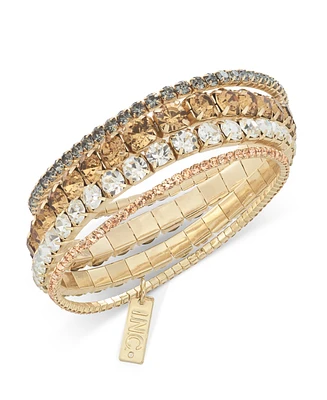 I.n.c. International Concepts Gold-Tone 4-Pc. Set Crystal Stretch Bracelets, Exclusively at Macy's