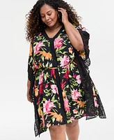Jm Collection Plus Floral-Printed Dress, Exclusively at Macy's