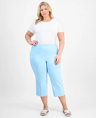 Jm Collection Plus Tummy Control Pull-On Capri Pants, Exclusively at Macy's
