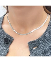 The Lovery Mini Herringbone Necklace 14K White Gold - 2.8 millimeters - 18 inches