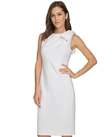Calvin Klein Women's Bow-Trim Shoulder Sheath Dress