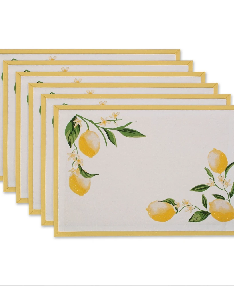 Design Imports Lemon Bliss Placemat, Set of 6