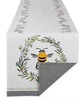 Design Imports Bee Kind Reversible Embellished Table Runner, 14" x 108"