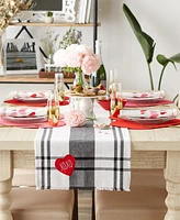 Design Imports Heart Xoxo Plaid Table Runner, 14" x 72"