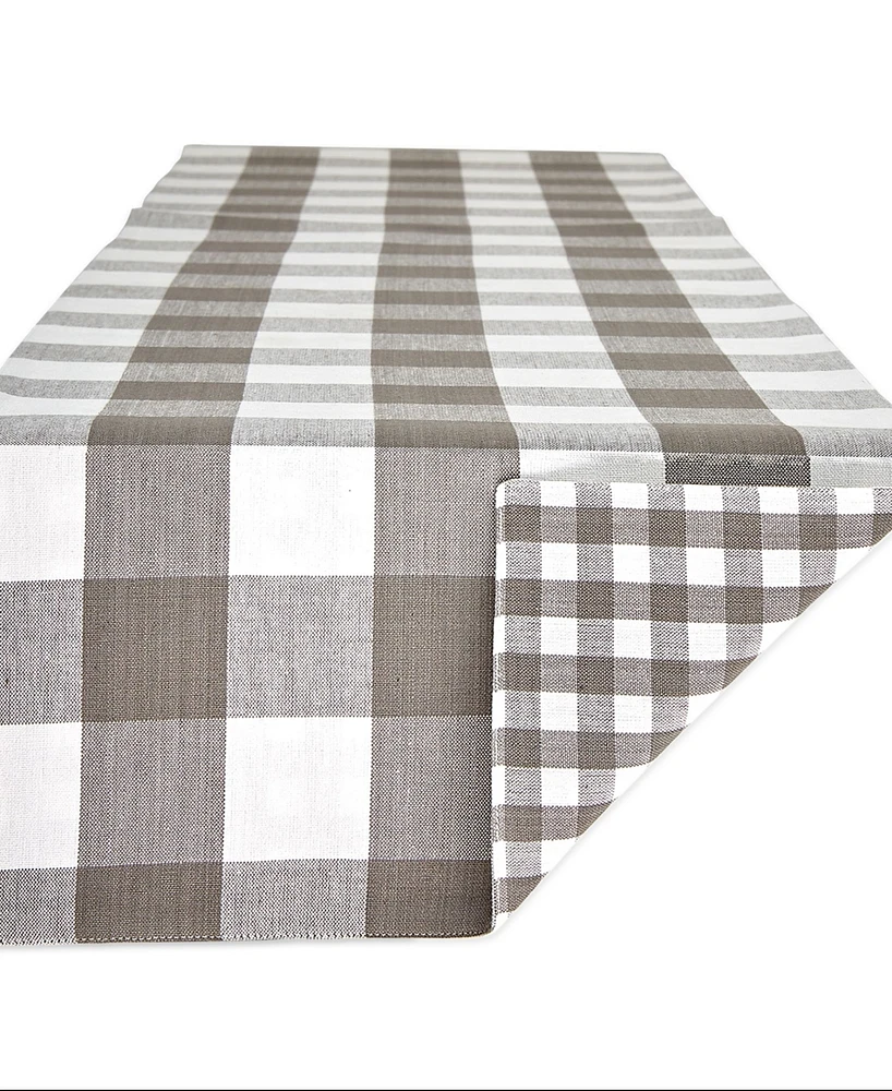 Design Imports Reversible Gingham-Buffalo Table Runner, 14" x 72"