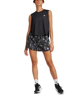 adidas Women's Own The Run Floral-Print Pull-On Shorts