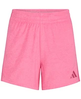 adidas Big Girls Terry All Day 3-Stripe Pull-On Shorts